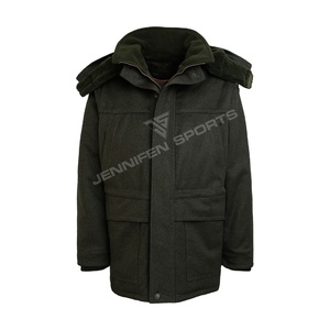 Chaqueta Táctica Acolchada para Exteriores, 100% Lana, Transpirable, Personalizada, para Hombre, Cuello Alto, Térmica, Invierno, Casual, Caza, Forro de Poliéster - Product Image 1