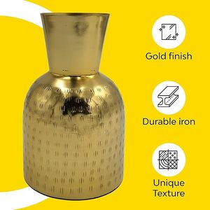 Florero de latón de calidad superior, Decoración de mesa de lujo moderna, oficina, hogar, maceta de boda elegante versátil, Metal de perfil bajo - Product Image 4