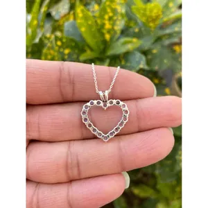 สร้อยคอเงินแท้ 925 ประดับแทนซาไนต์รูปหัวใจ ชุบโรเดียม ลายเรขาคณิต ทอง 14K ประดับแซฟไฟร์ เซอร์คอน โรสโกลด์ เพชร มุก ดีไซน์ทันสมัย - Product Image 3