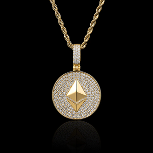 Pendentif Hip Hop personnalisé en alliage plaqué or avec diamants sertis - Product Image 1