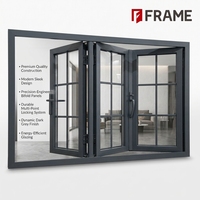 Fenêtre pliante horizontale en aluminium avec revêtement fluorocarboné, couleurs RAL personnalisées, finition maison en alliage d'aluminium thermolaqué résistant à la décoloration