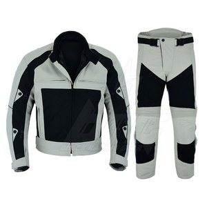 Combinaison textile de moto BLACK RACING GEAR stylée faite à la main Logo personnalisé respirant en nylon/polyester/cuir Cordura vêtements de course - Product Image 1