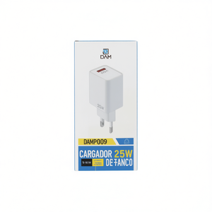 Cargador de Pared Tipo-C DAM DMP009, 25W PD QC3.0, Adaptador de Carga Rápida, Salida 5V/3A para Teléfono Móvil, Blanco - Product Image 3