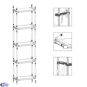 Scaffale in resina PVC a 4 ripiani, portata 80 Kg, 80x40x165 cm - Product Image 6