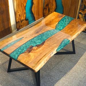 Excellent Quality Solid Wood Resin Inlay <b>Dining</b> <b>Table</b> for Luxury Villa and Apartment <b>Dining</b> Areas Available At Wholesale Price - Product Image 6