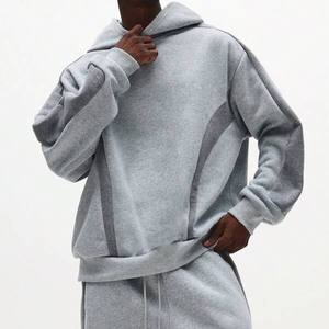 Conjunto de Sudadera con Capucha y Pantalones Deportivos de Felpa Gruesa con Estampado de Pedrería, Corte y Costura Ecológicos, Cálido para Otoño, Unisex, Estilo Urbano, Dos Piezas - Product Image 6