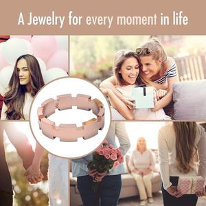 Classic Boho Chic Women's Diamond <b>Ring</b> with Unique <b>Chunky</b> Sterling <b>Silver</b> Band Durable Gold Plated for Weddings and Parties - Product Image 3