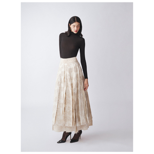 High Fashion Soul Brand <b>Girls</b> A-Line Long <b>Skirt</b> Elegant High Waist Calanthe Empire Pleat Decoration Woven Cotton Woolen - Product Image 2