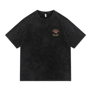 เสื้อยืดผ้าฝ้าย100% ผู้ชาย2024สไตล์วินเทจ250กรัมรุ่นเฮฟวี่เวท3D โอเวอร์ไซส์สำหรับงานปักลายพัฟผ้าถัก - Product Image 1