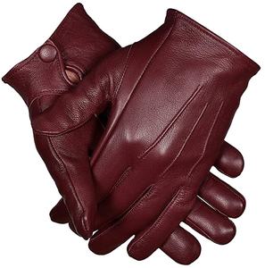 Guantes de cuero al por mayor de cuero genuino de alta calidad Guantes de ciclismo al aire libre de terciopelo de invierno de cuero Pu para hombres - Product Image 1