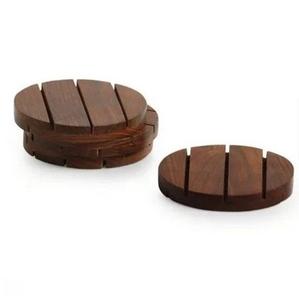 Rustic Handmade Wooden <b>Drink</b> <b>Coasters</b> Natural Wood <b>Coaster</b> Set for Kitchen Tables Coffee Shops and Modern Home Decor - Product Image 1