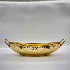 Elegante cuenco decorativo de Metal chapado en oro para dulces de Chocolate, diseño moderno y elegante hecho a mano para decoración del hogar, regalo o centro de mesa - Product Image 5