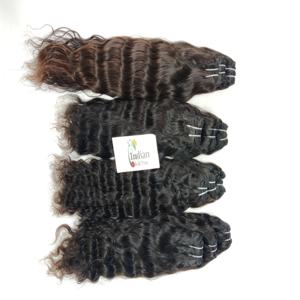 Vente en gros Extensions de cheveux humains vierges bouclés vietnamiens à double tirage Faisceaux noirs Cuticule alignée Cheveux indiens bon marché pour femmes - Product Image 4