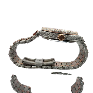 VVS1 Moissnaite Leb Grown Diamond Rose Gold And Silver Gold Type Montre Hip Hop de style pour hommes - Product Image 4