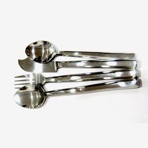 สแตนเลสช้อนส้อมอาหารเย็นช้อนส้อมมีดออกแบบที่เรียบง่ายโลหะร้านอาหารโรงแรม Flatware ชุดชุบนิกเกิล - Product Image 1