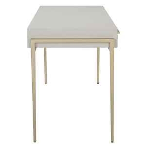 Modern Sculpted Iron Cutout Side <b>Table</b> with Marble Top - Product Image 4