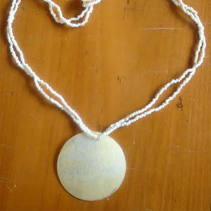 สร้อยคอเปลือกหอยสีเหลืองประดับลูกปัดทรงกลมสไตล์โบฮีเมียน ขนาด 5 ซม. สำหรับเป็นของขวัญ - Product Image 1