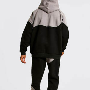 Ensemble de survêtement pour homme de qualité supérieure, style streetwear d'automne, avec logo brodé sur le devant, 100% coton, ensemble de vêtements d'extérieur surdimensionné de style français - Product Image 4