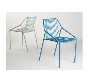 Chaises de jardin Chaise empilable de patio en acier Mobilier métallique Cadre doré Restaurant Chaise en métal de haute qualité - Product Image 2