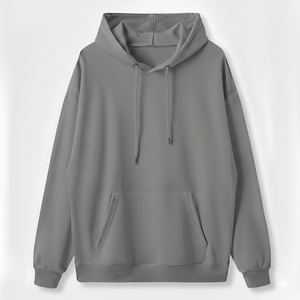 Sudadera con Capucha para Hombre, Nueva Moda Primavera Otoño, Manga Larga, Informal, con Color Sólido y Bolsillo, Estilo Tejido Fino - Product Image 3