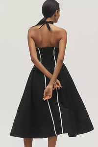 ชุดเดรสคล้องคอคอคอคอ100% ของผู้หญิงชุดเดรสยาวแขนกุดปักลายธรรมชาติและซักได้2025ฤดูร้อนงาน OEM - Product Image 4