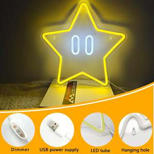 Lampe étoile néon style moderne - Design Mario - Product Image 4