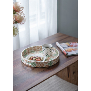 Nouvel article plateau décoratif en incrustation de nacre naturelle avec poignées pour table basse Plateau de service de style côtier du Vietnam - Product Image 4