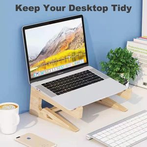 Máy tính xách tay đứng cho bàn máy tính xách tay Riser máy tính đứng bằng gỗ MacBook đứng Ergonomic gỗ máy tính xách tay chủ tương thích với MacBook/<span class=keywords><strong>Dell</strong></span> - Product Image 3
