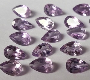 Améthyste rose naturelle coupe poire 6x9mm à facettes améthyste rose en vrac coupe poire pierre précieuse en vrac de qualité supérieure - Product Image 5