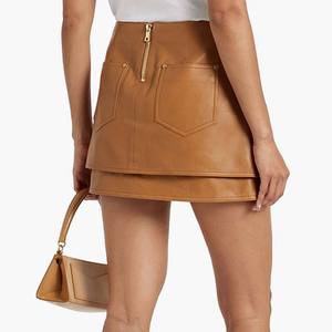 Vente en gros de jupes pour femmes personnalisées de qualité supérieure en cuir respirant jupes pour femmes grande taille en cuir à la mode - Product Image 5