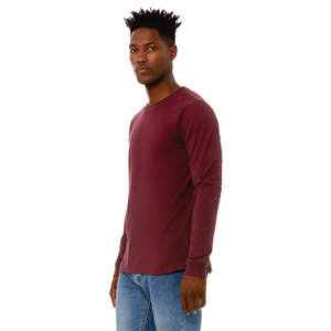 Camiseta de Jersey de manga larga unisex-Granate, 100% algodón Airlume, 4,2 oz - Product Image 2