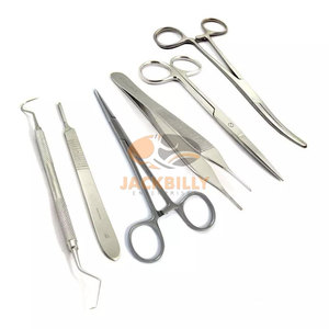 Kit de dissection de chirurgie générale de base Ensemble d'instruments chirurgicaux en acier inoxydable avec ciseaux de dissection Instruments médicaux - Product Image 1