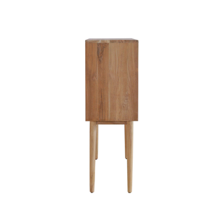 Mueble de Bar Minimalista de Madera de Teca Maciza para Interiores con Dos Puertas Elegantes para Decoración del Hogar - Product Image 3