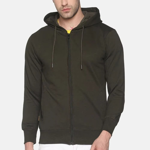 High Quality Men's Winter Zipper-Up Fleece Hoodie 100% Cotton Anti-Wrinkle Breathable Streetwear Customizable Multiple Sizes - Product Image 1