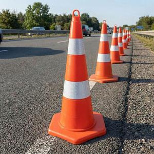 Reflective <b>Roadway</b> <b>Safety</b> Cones (75cm)-Weightless PE Material - Product Image 2