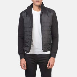 Nashville Black Quilted Windbreaker Jacket Casual Streetwear Hood Zippered Closure Waterproof PU Letter XS 6XL for Spring - Product Image 1