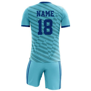 Transpirable reflectante que absorbe la humedad secado rápido resistente a las manchas uniforme de fútbol tela elástica Francia, camisetas de fútbol - Product Image 4