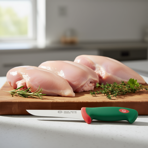 Couteau de cuisine professionnel PREMANA 16 cm en acier inoxydable, lame à désosser verte et chromée 1106, outil professionnel pour la viande et la volaille - Product Image 3