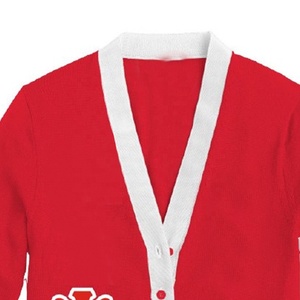 Añadir logotipos personalizados Ropa universitaria roja y blanca Cárdigans de suéteres de fraternidad universitaria de manga larga de invierno de la mejor calidad - Product Image 4