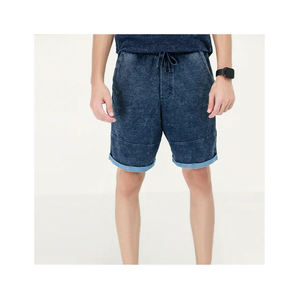 กางเกงขาสั้นผ้ายีนส์ระบายอากาศได้ดีสไตล์ใหม่สำหรับผู้ชายกางเกงยีนส์แบบมีลาย - Product Image 1