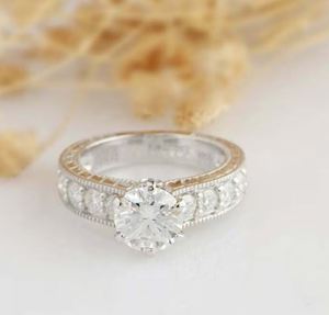 แหวนเพชรมอยส์ซอไนต์2CT สุดคลาสสิก S925แหวนหมั้นและวันครบรอบแต่งงานแหวนแต่งงาน - Product Image 1