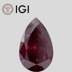 เพชรทรงลูกแพร์ 4.66 กะรัต สีชมพูเข้มแฟนซี ความสะอาดระดับ VS1 ได้รับการรับรองจาก IGI - Product Image 1