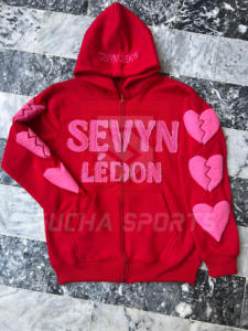 Custom <b>Red</b> Zip-Up <b>Hoodie</b> for <b>Men</b> & Women Premium Fleece Fabric Embroidered Logo Winter Casual Streetwear - Product Image 6