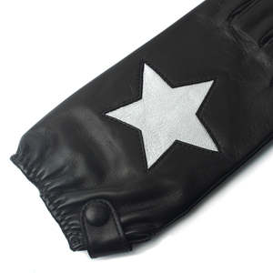 Gants Star Cut Out Touchscreen Stella pour femme en cuir doublé de soie noir taille unique pour l'extérieur - Product Image 2