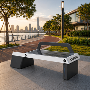 Panchina Solare Intelligente da <span class=keywords><strong>Esterno</strong></span> con Ricarica Wireless e USB, Seduta Multifunzionale per Parchi a Tema e Attrazioni - Product Image 3