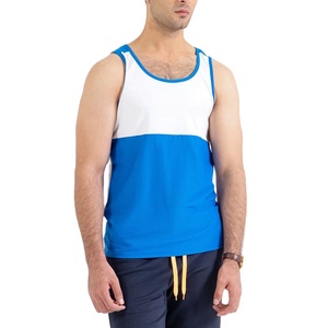 Latest Design Sleeveless Round Neck Custom Plain Breathable Knitted Sporty Gym Summer <b>Men's</b> Tank Top - Product Image 1