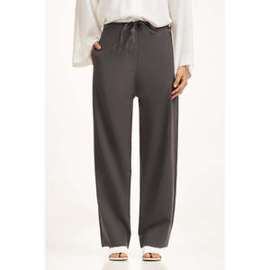 Pantalones de Cintura Alta y Pierna Ancha para Mujer, de Crepé y Lona, Transpirables, Casuales, con Estampado Formal WM-TRC-WS24-109 - Product Image 1