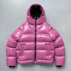 Short body hooded winter puffer jacket <b>for</b> women and men unisex designed with heat retention <b>quilting</b> breathable fabric - Product Image 2