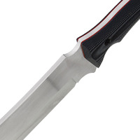 Couteau fixe Bowy de haute qualité avec lame en acier inoxydable et manche en bois, couteau de camping OEM avec étui en cuir noir