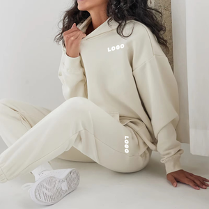 Chándal Informal de Felpa Francesa Sólida de Invierno para Mujer, Corte Regular, Personalizado OEM para Fabricantes - Product Image 3